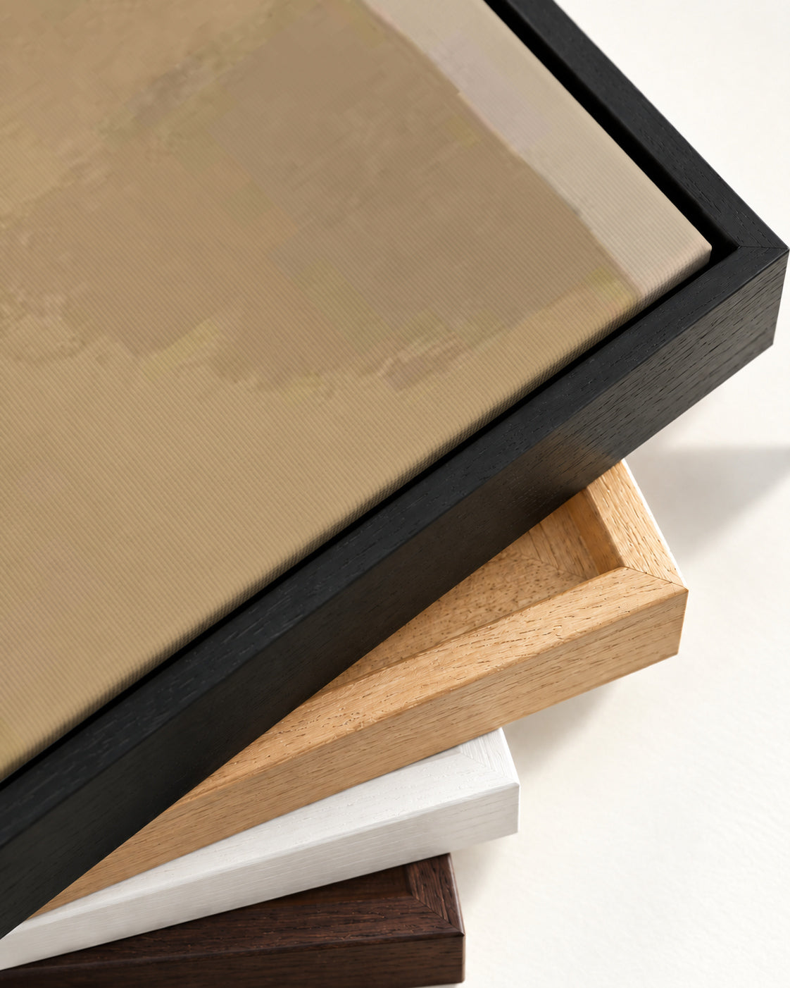 Trio Of Pots Study Canvas Art — framed canvas corner and wrapped canvas detail