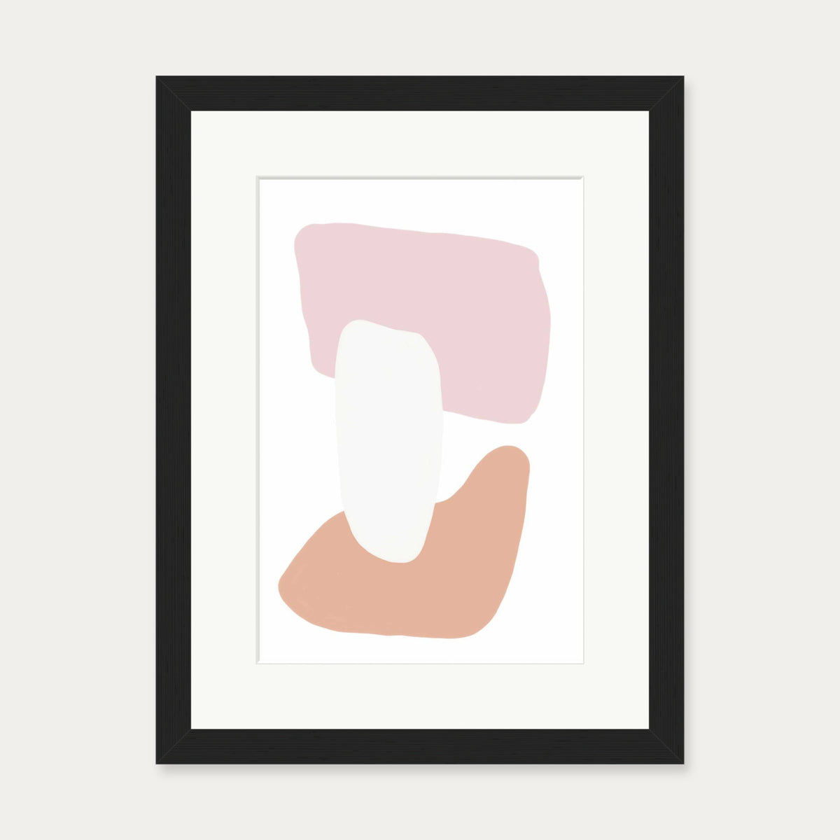 Trio Of Shapes Art Print — 30 x 40 cm — Black Frame