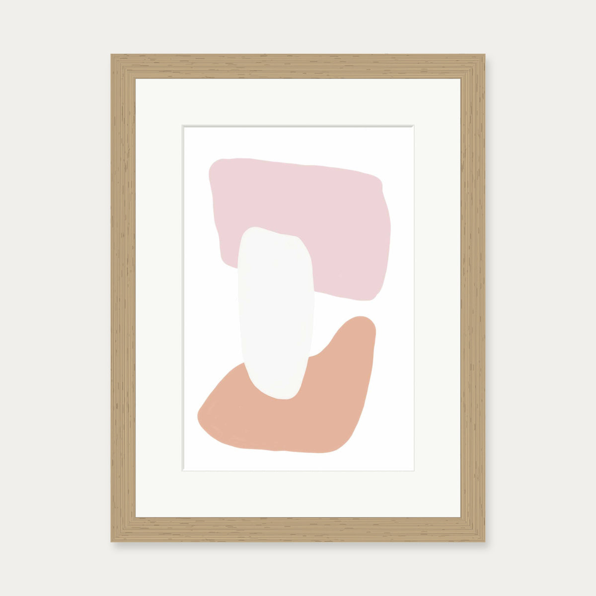 Trio Of Shapes Art Print — 30 x 40 cm — Oak Frame