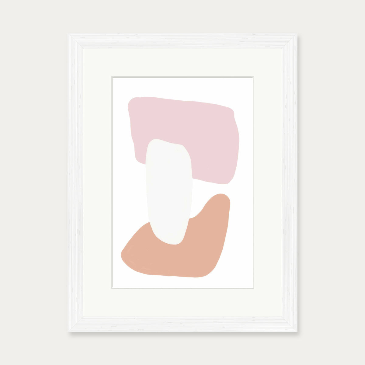 Trio Of Shapes Art Print — 30 x 40 cm — White Frame