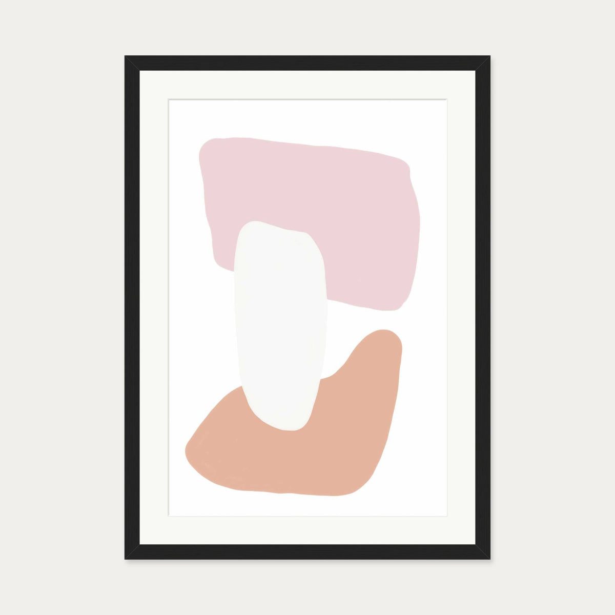 Trio Of Shapes Art Print — 50 x 70 cm — Black Frame