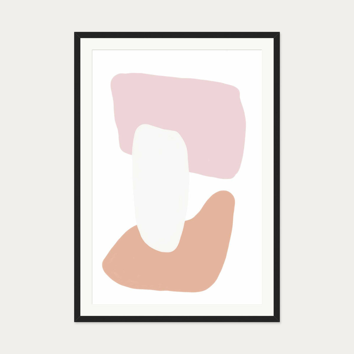 Trio Of Shapes Art Print — 70 x 100 cm — Black Frame