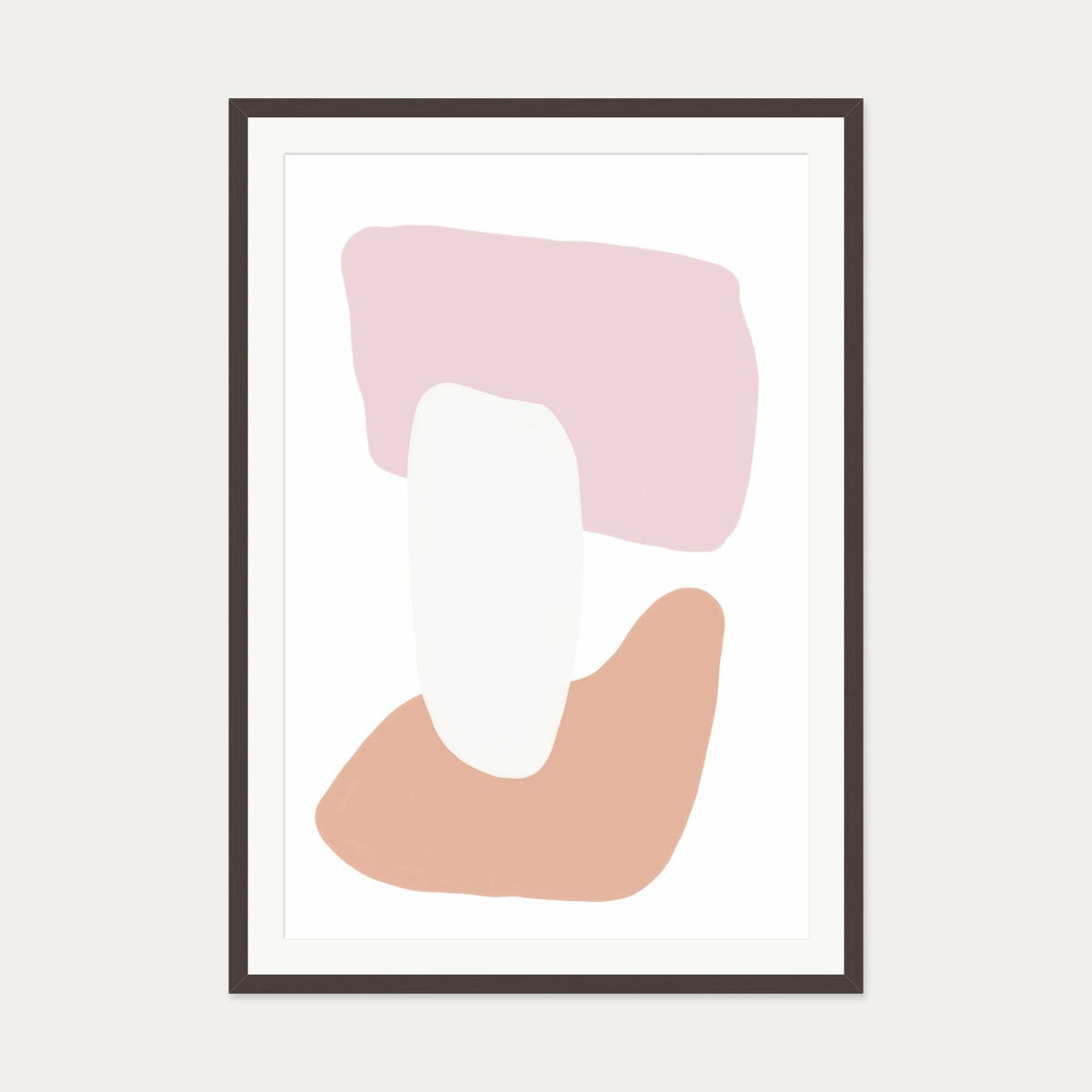 Trio Of Shapes Art Print — 70 x 100 cm — Brown Frame