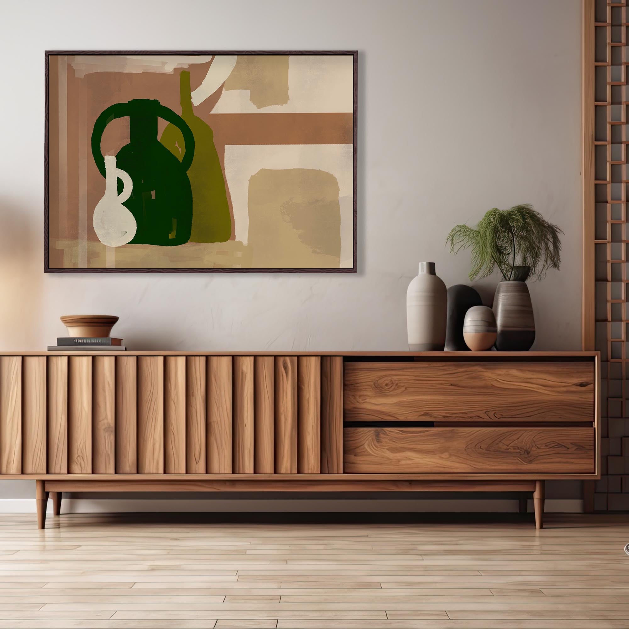 Trio Of Pots Study Framed Canvas