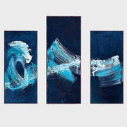 A Storm Inside - Triptych Original Paintings-Abstract House