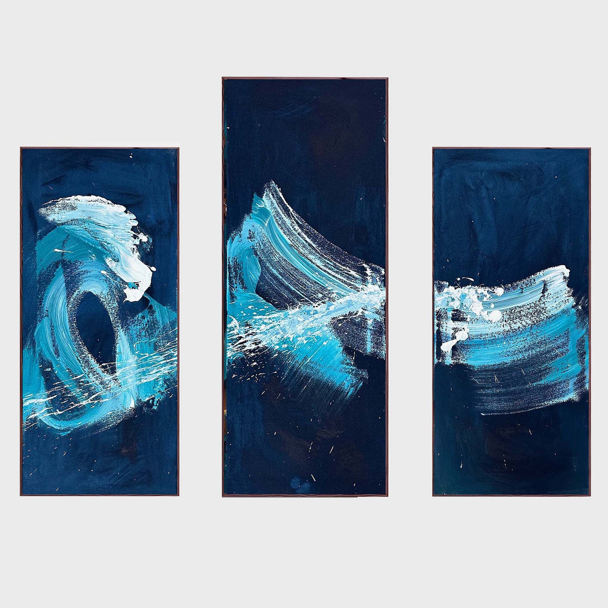 A Storm Inside - Triptych Original Paintings-Abstract House