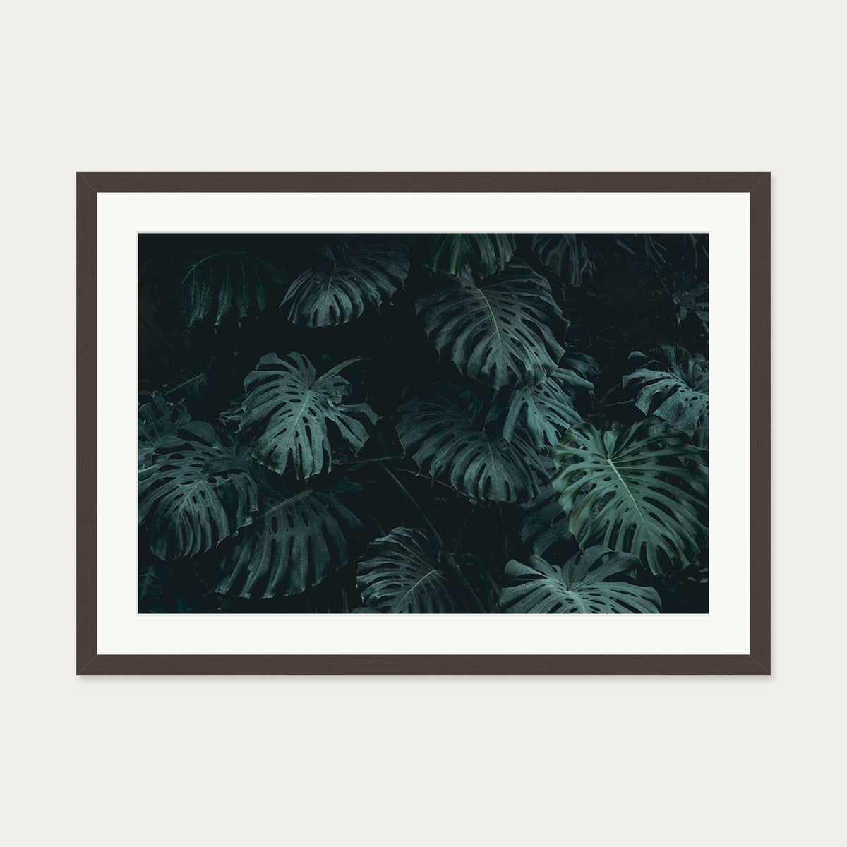 Tropical Forest III Wall Art Print — 50 x 70 cm — Brown Frame