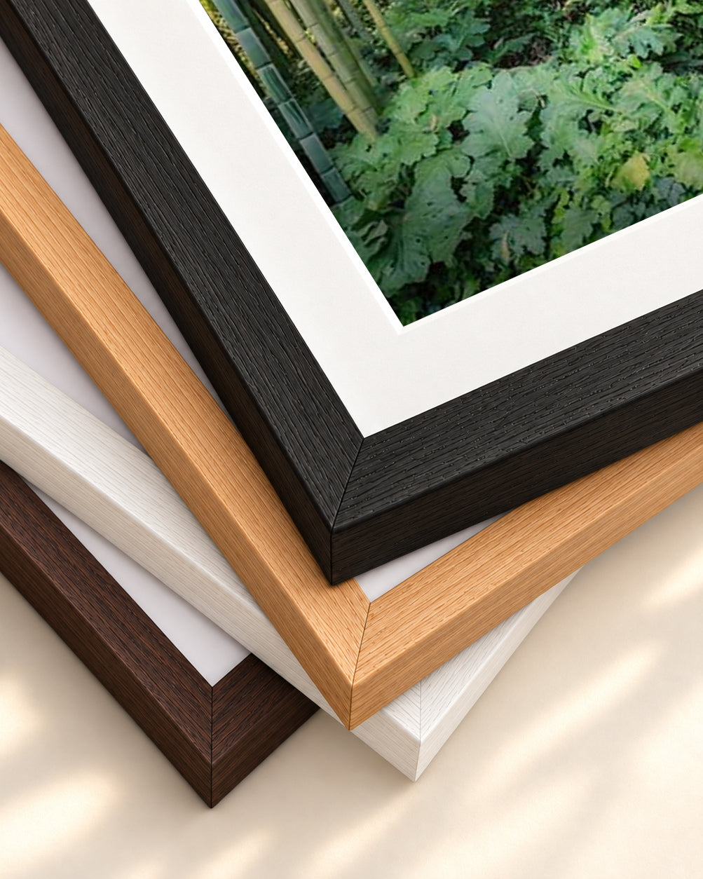 Tropical Oasis Wall Art Print — framed print corner with 5 cm mount and bevel