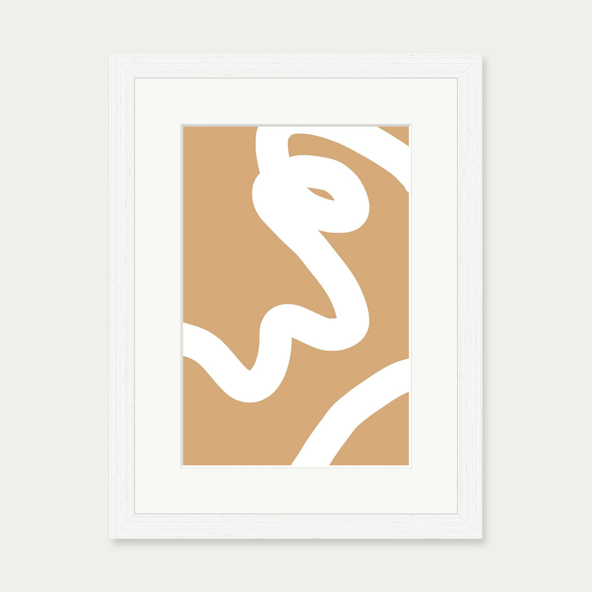 Tube White Line Art Print — 30 x 40 cm — White Frame