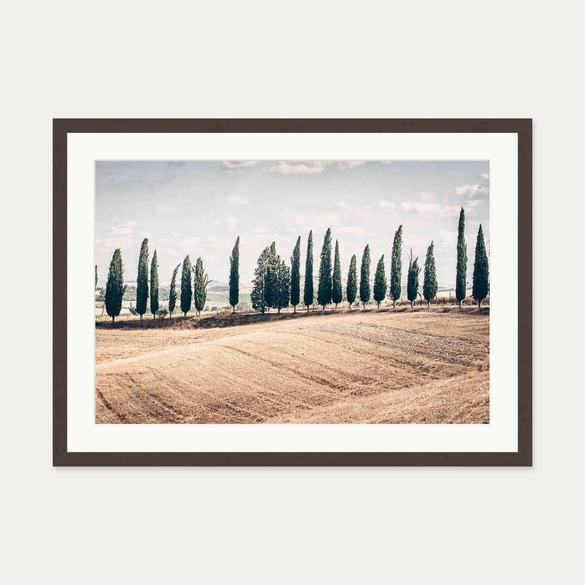 Tuscany Art Print — 50 x 70 cm — Brown Frame