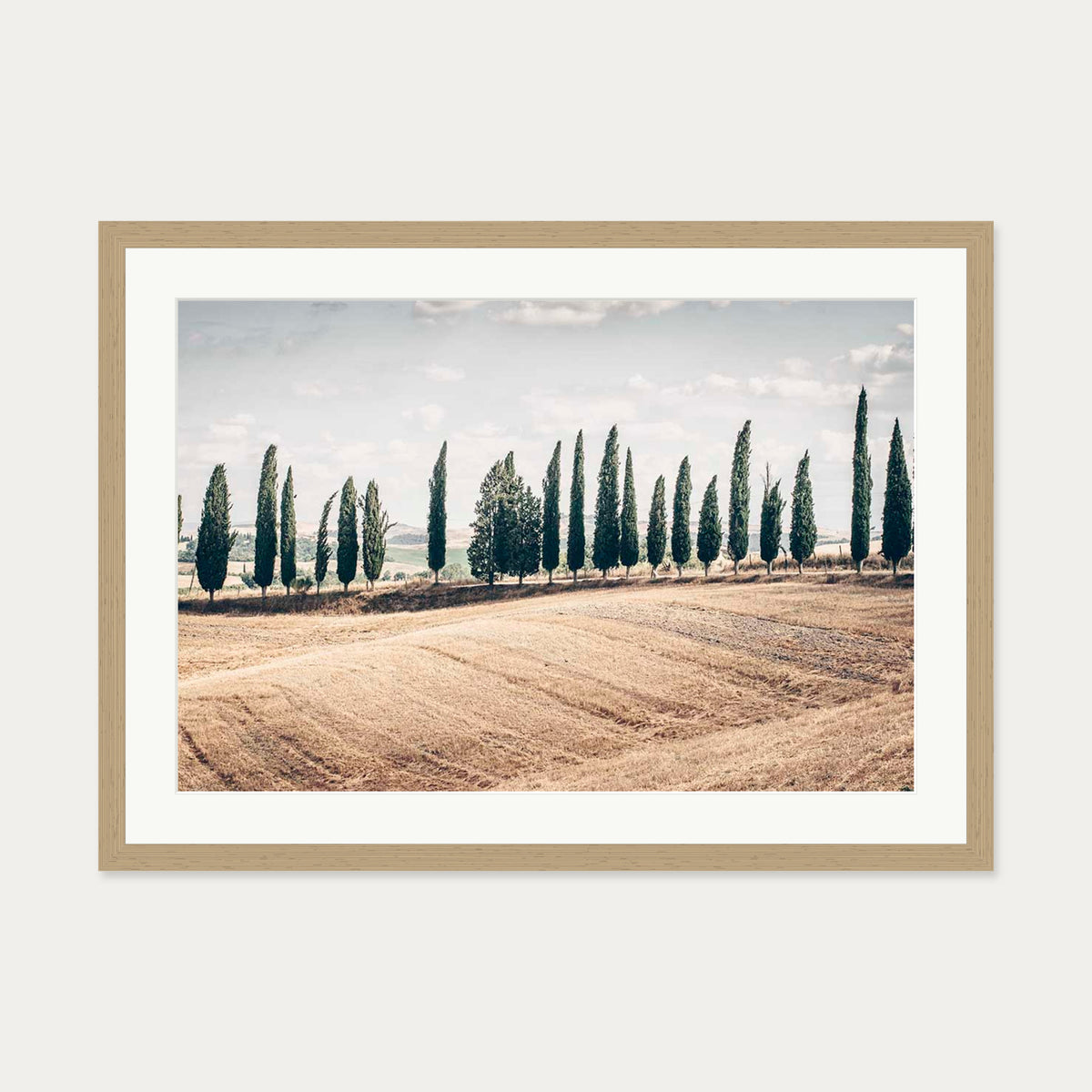 Tuscany Art Print — 50 x 70 cm — Oak Frame