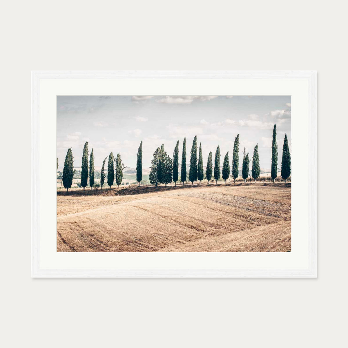 Tuscany Art Print — 50 x 70 cm — White Frame