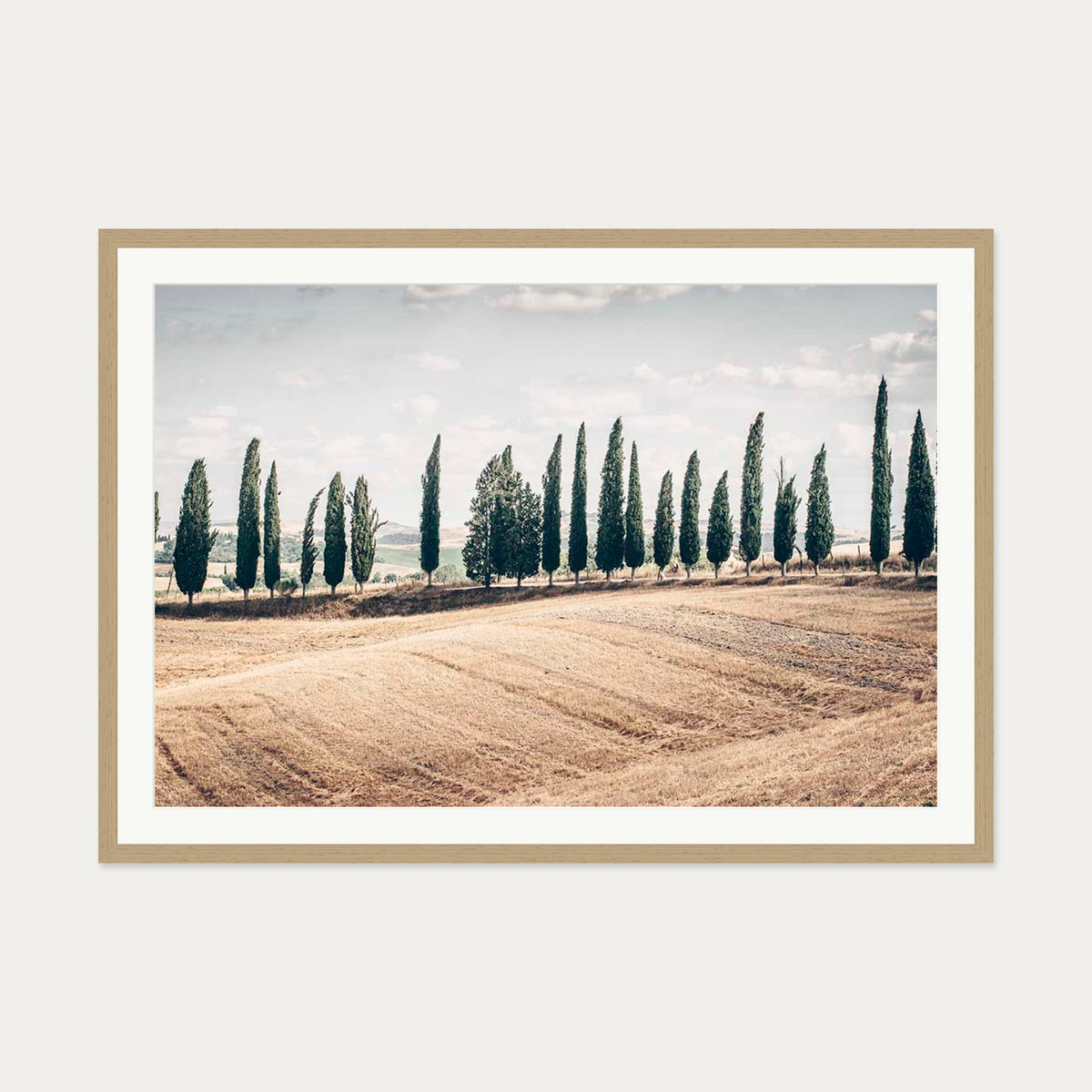 Tuscany Art Print — 70 x 100 cm — Oak Frame