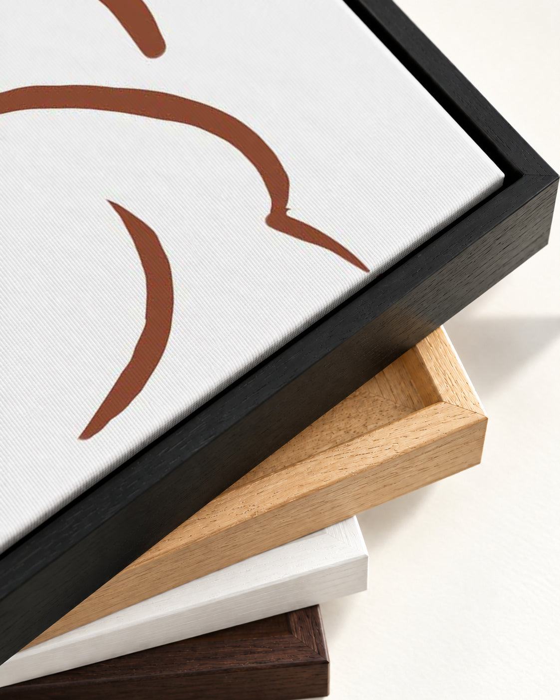 Female Nude Canvas Art — framed canvas corner and wrapped canvas detail