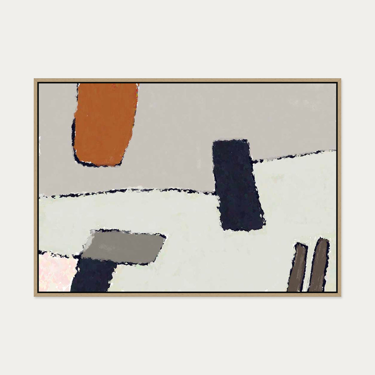 Unfolded Canvas Art — 70 x 100 cm — Oak Frame