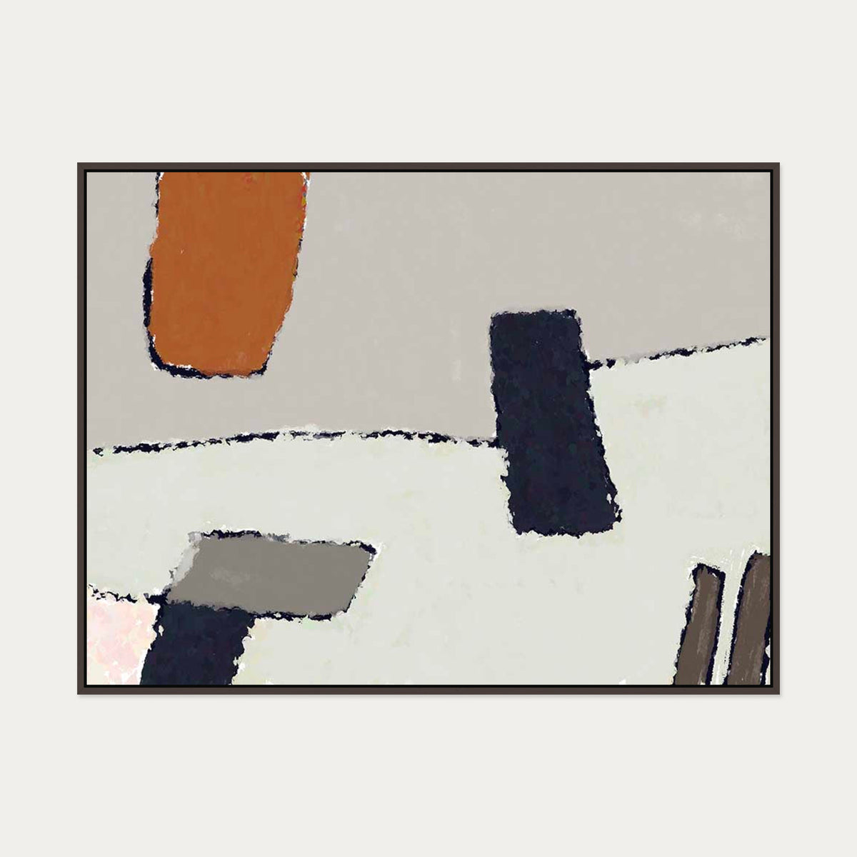 Unfolded Canvas Art — 90 x 120 cm — Brown Frame