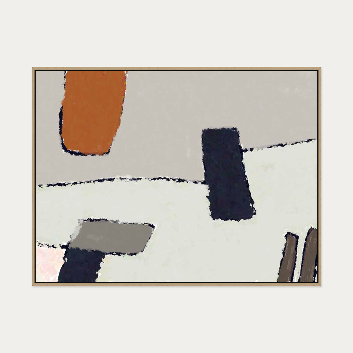 Unfolded Canvas Art — 90 x 120 cm — Oak Frame