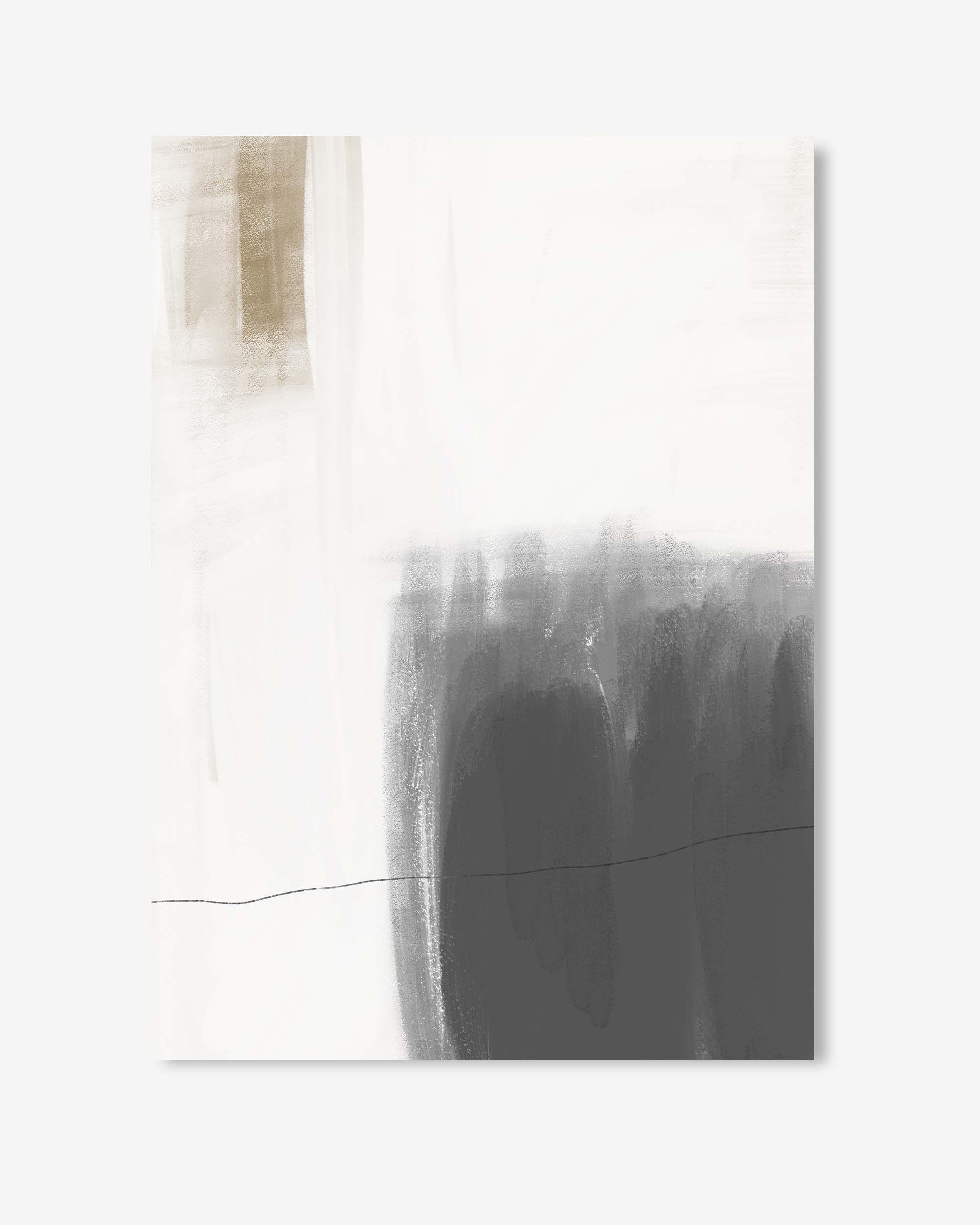 Abstract art piece with a gradient from beige to black on a white background