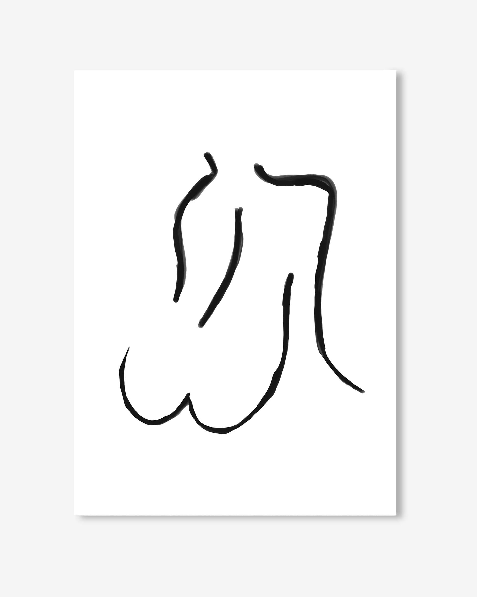 Black abstract line art on a white background