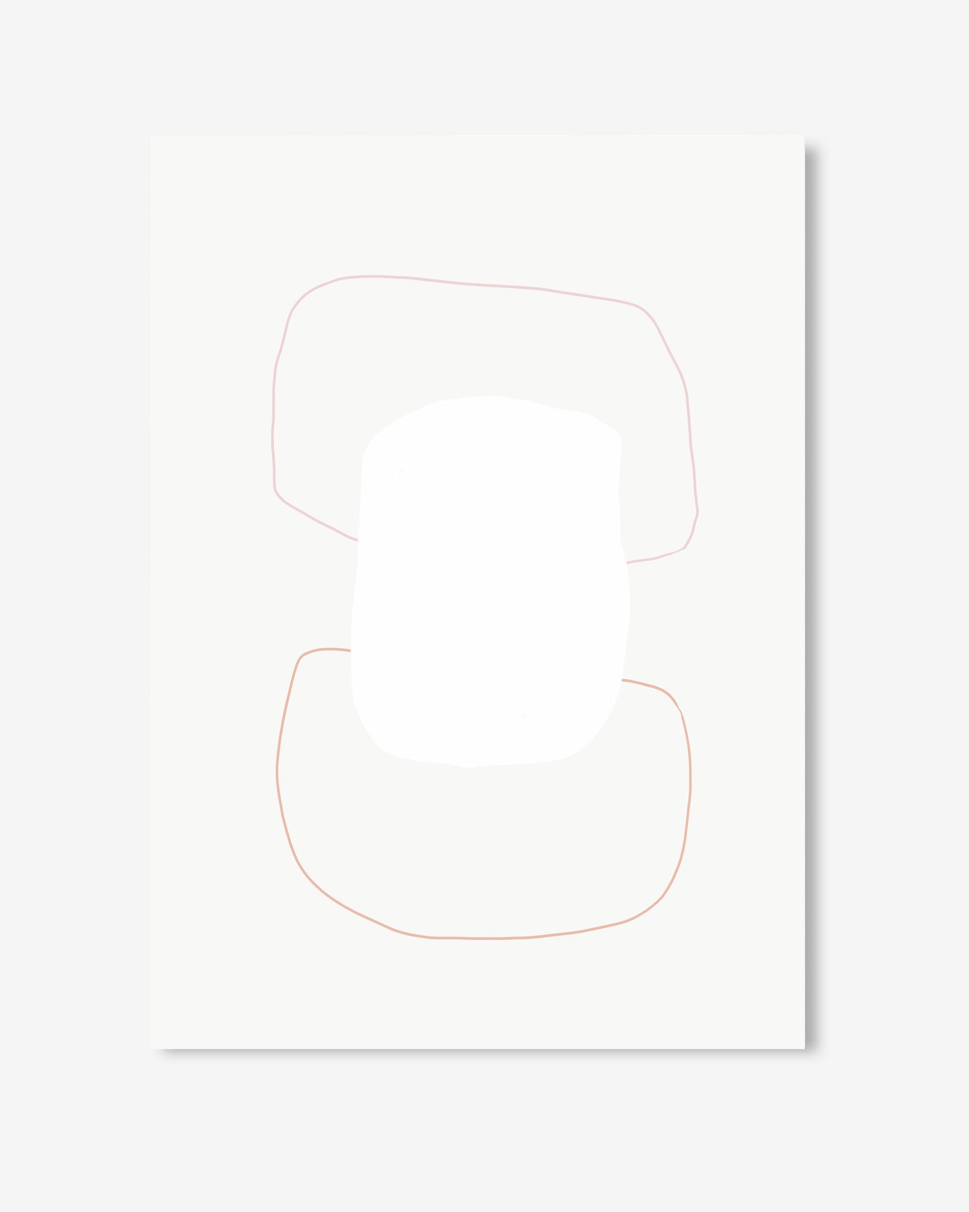 White bib with gold outline on a white background