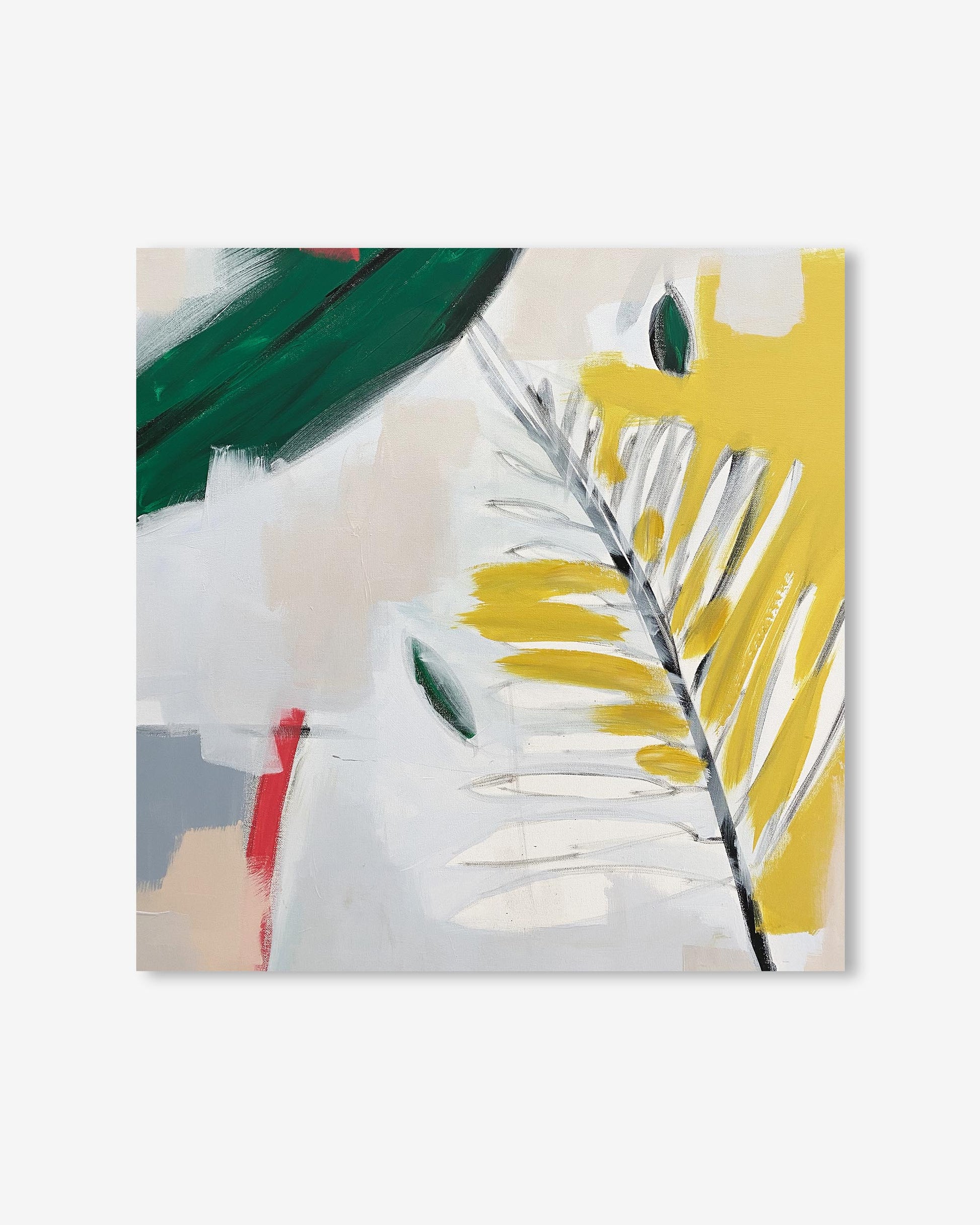 Abstract art piece with colorful brush strokes on a white background