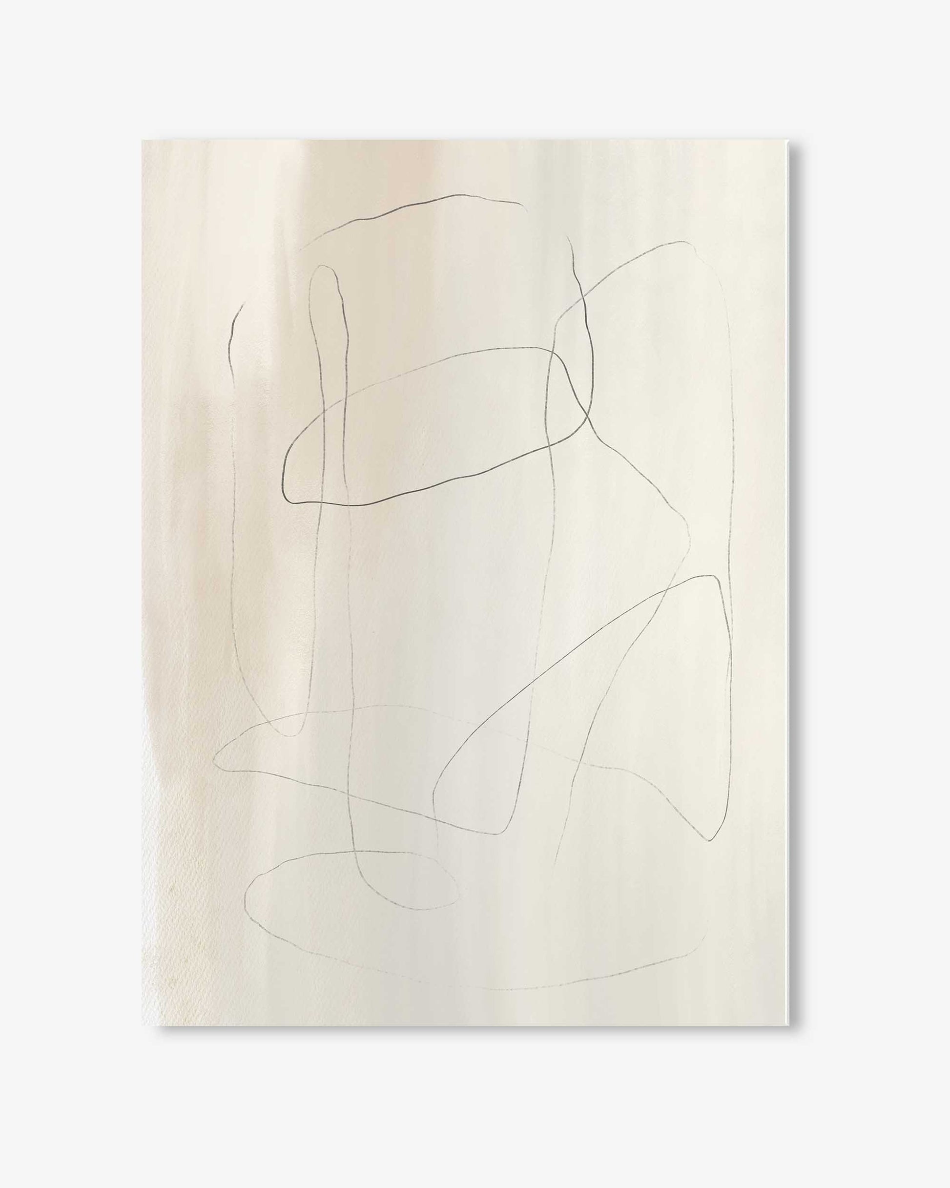Abstract line drawing on a beige background