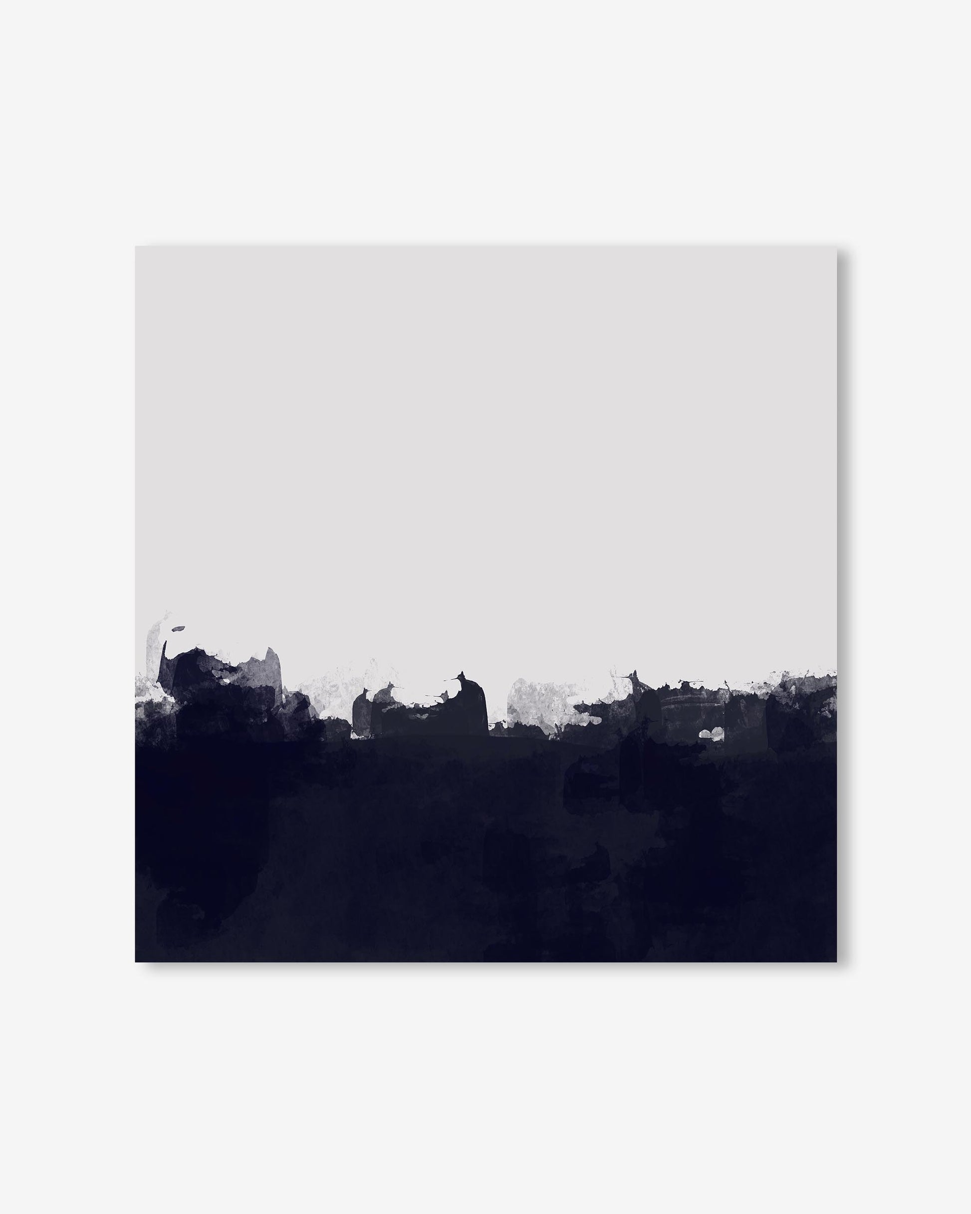 Silhouette of a city skyline with a white background