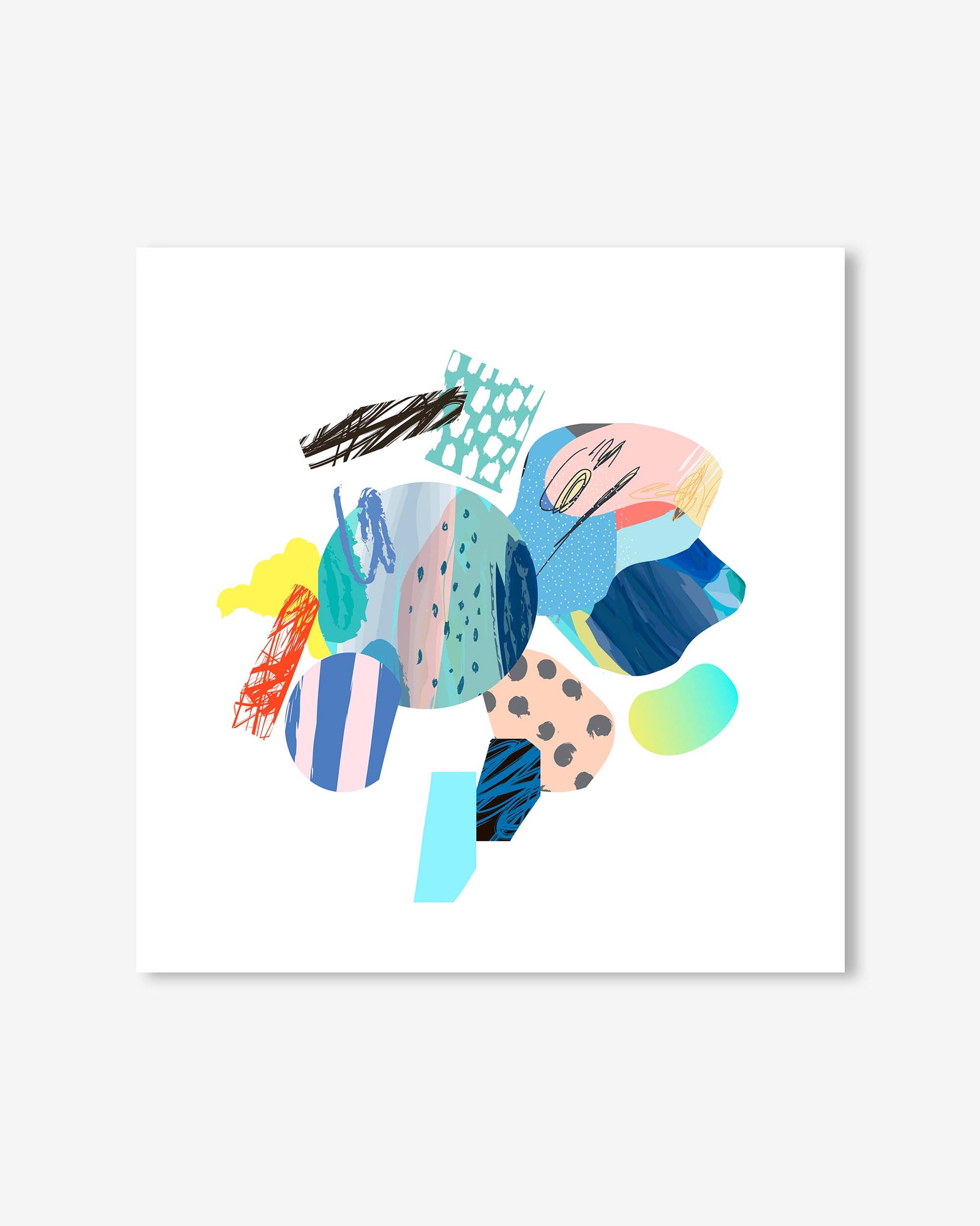 Colorful abstract art print on a white background