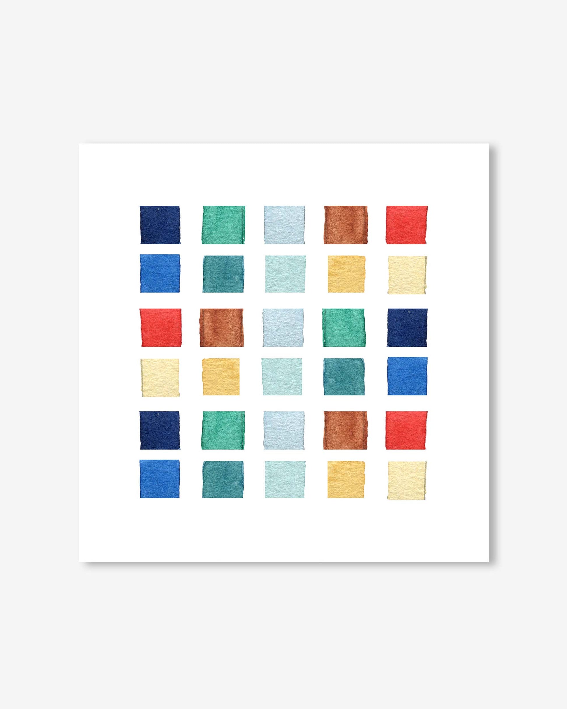 Square color swatches arranged in a grid on a white background