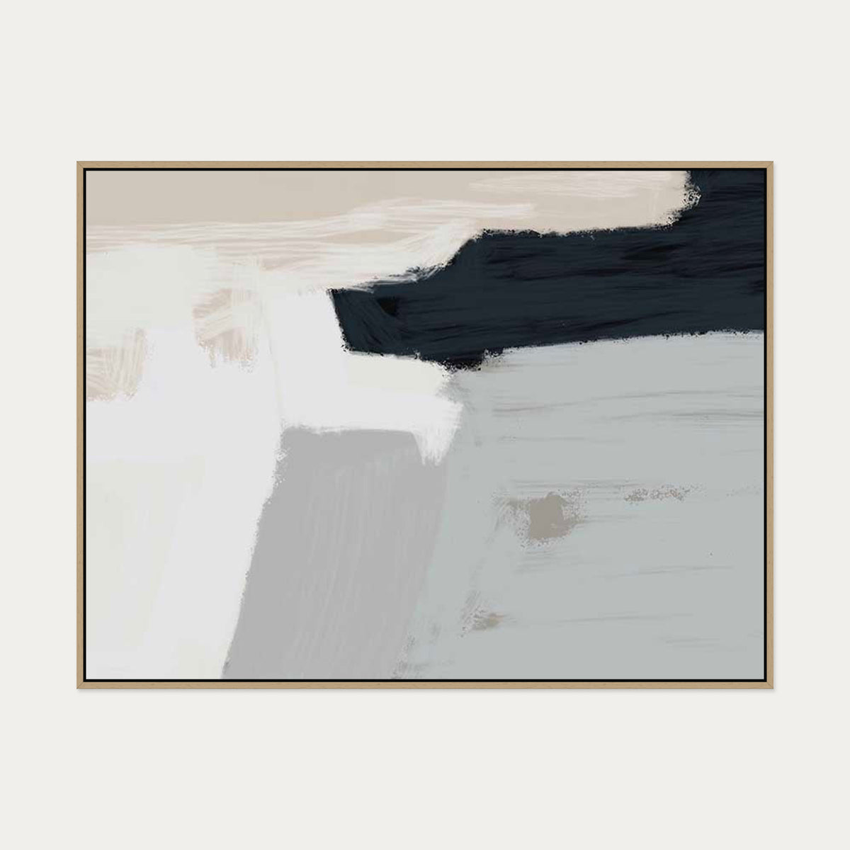 Untitled I Canvas Art — 90 x 120 cm — Oak Frame