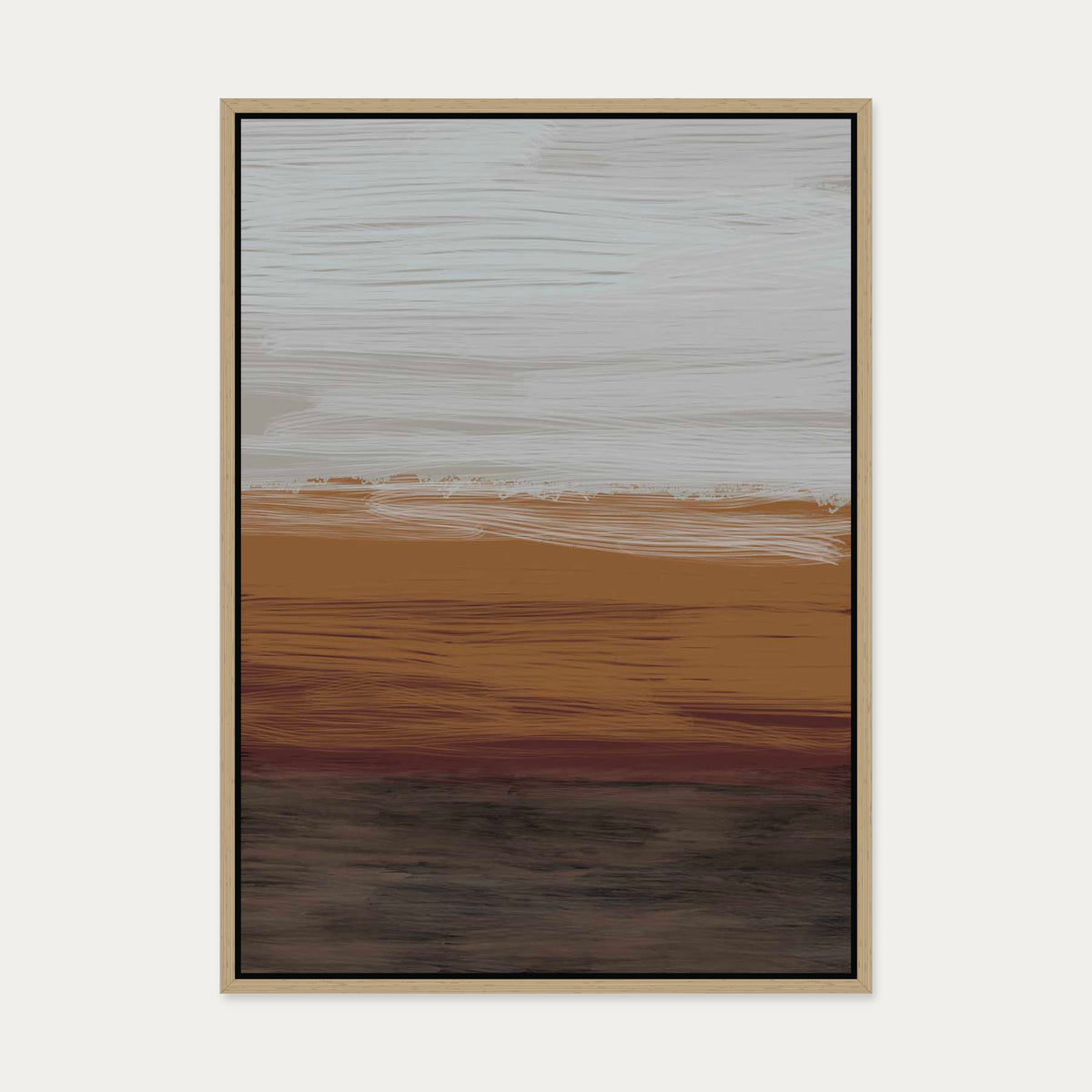 Untitled III Canvas Art — 50 x 70 cm — Oak Frame
