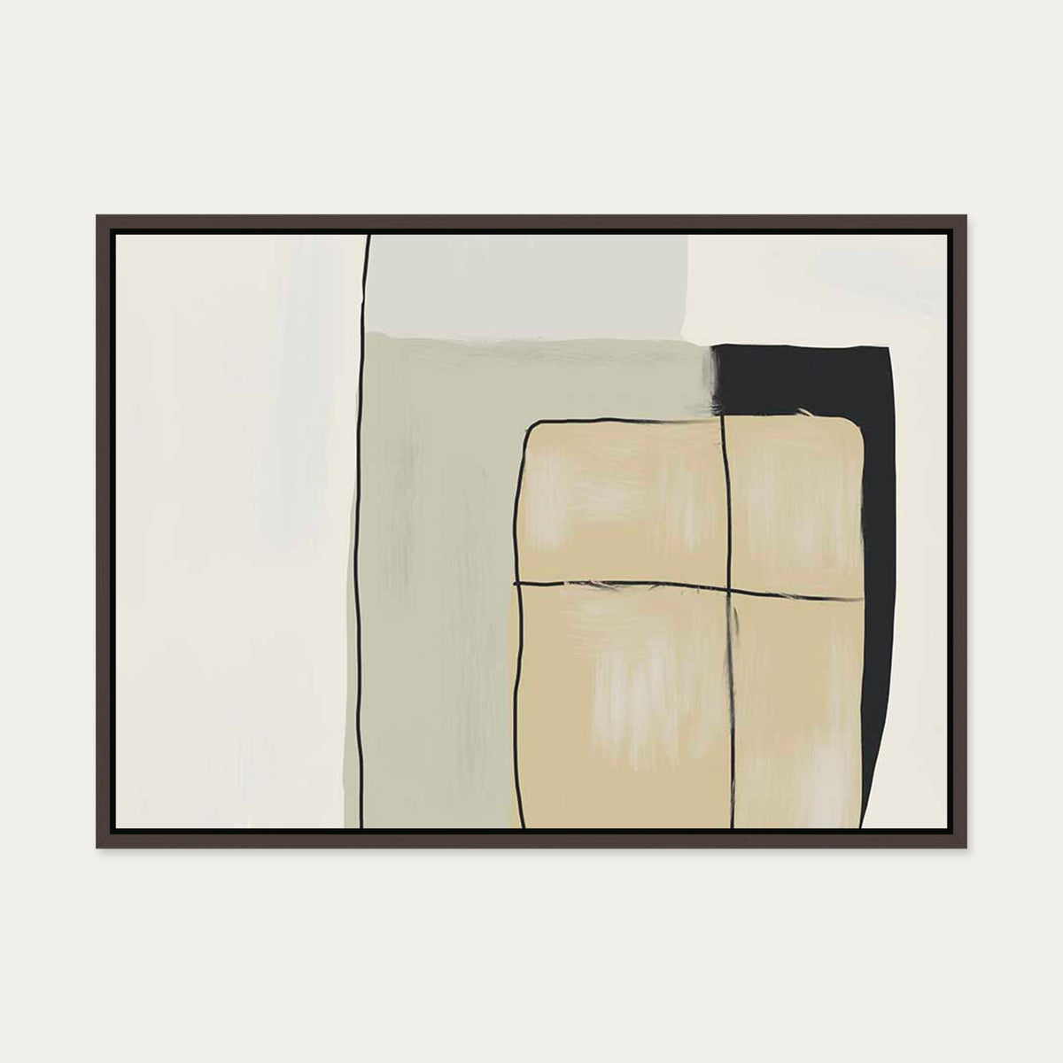Untitled VI Canvas Art — 50 x 70 cm — Brown Frame