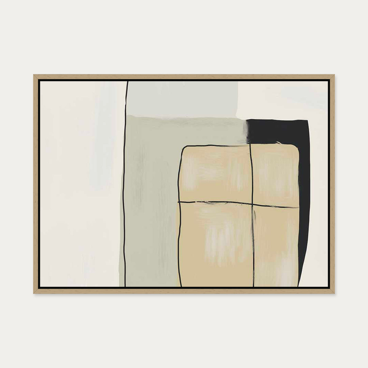 Untitled VI Canvas Art — 50 x 70 cm — Oak Frame