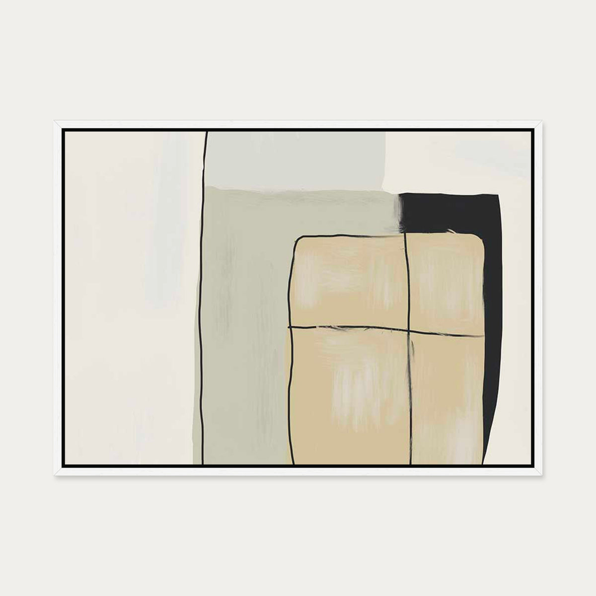 Untitled VI Canvas Art — 50 x 70 cm — White Frame