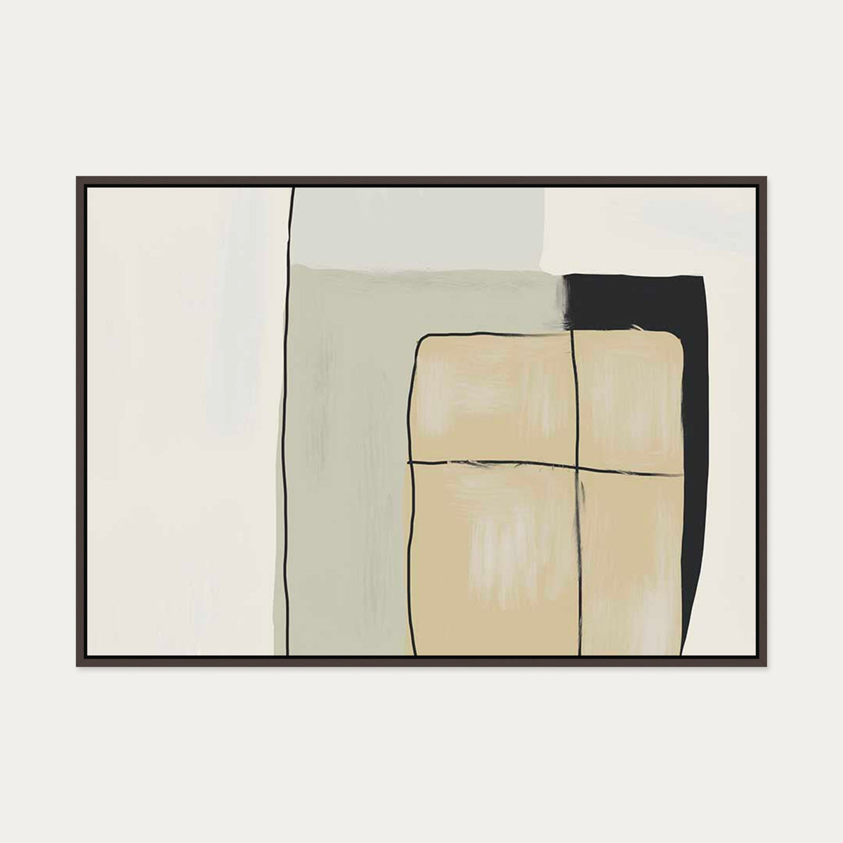 Untitled VI Canvas Art — 70 x 100 cm — Brown Frame