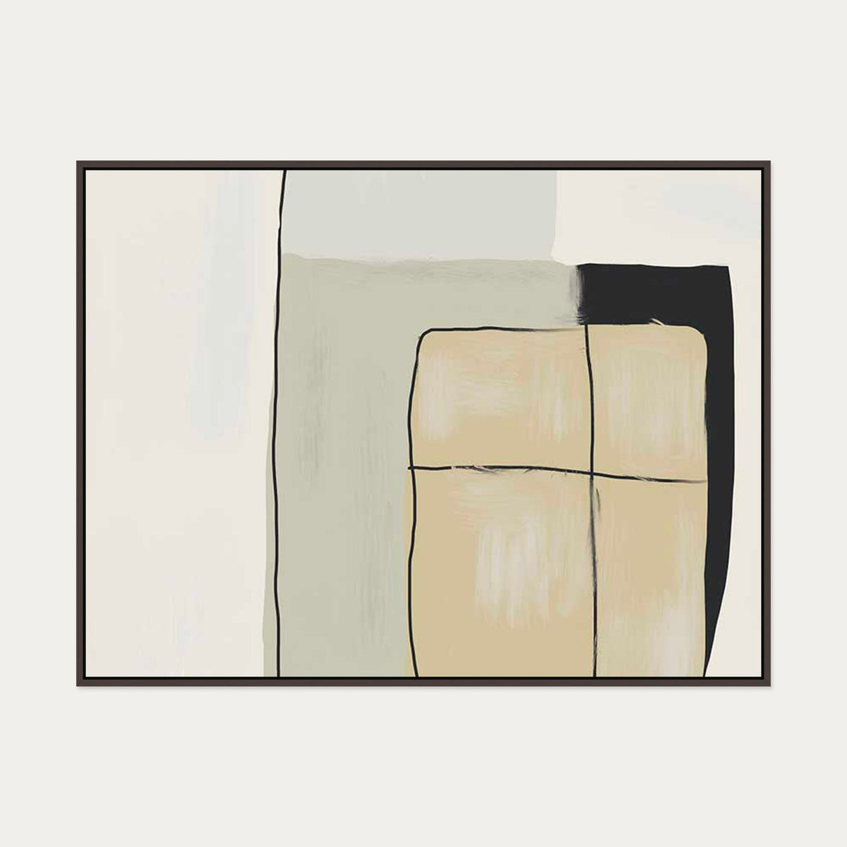 Untitled VI Canvas Art — 90 x 120 cm — Brown Frame