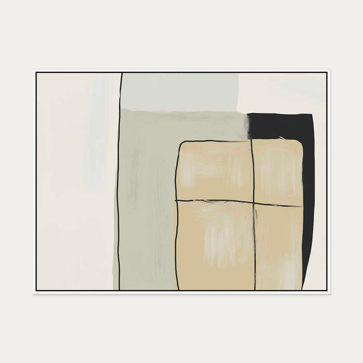 Untitled VI Canvas Art — 90 x 120 cm — White Frame