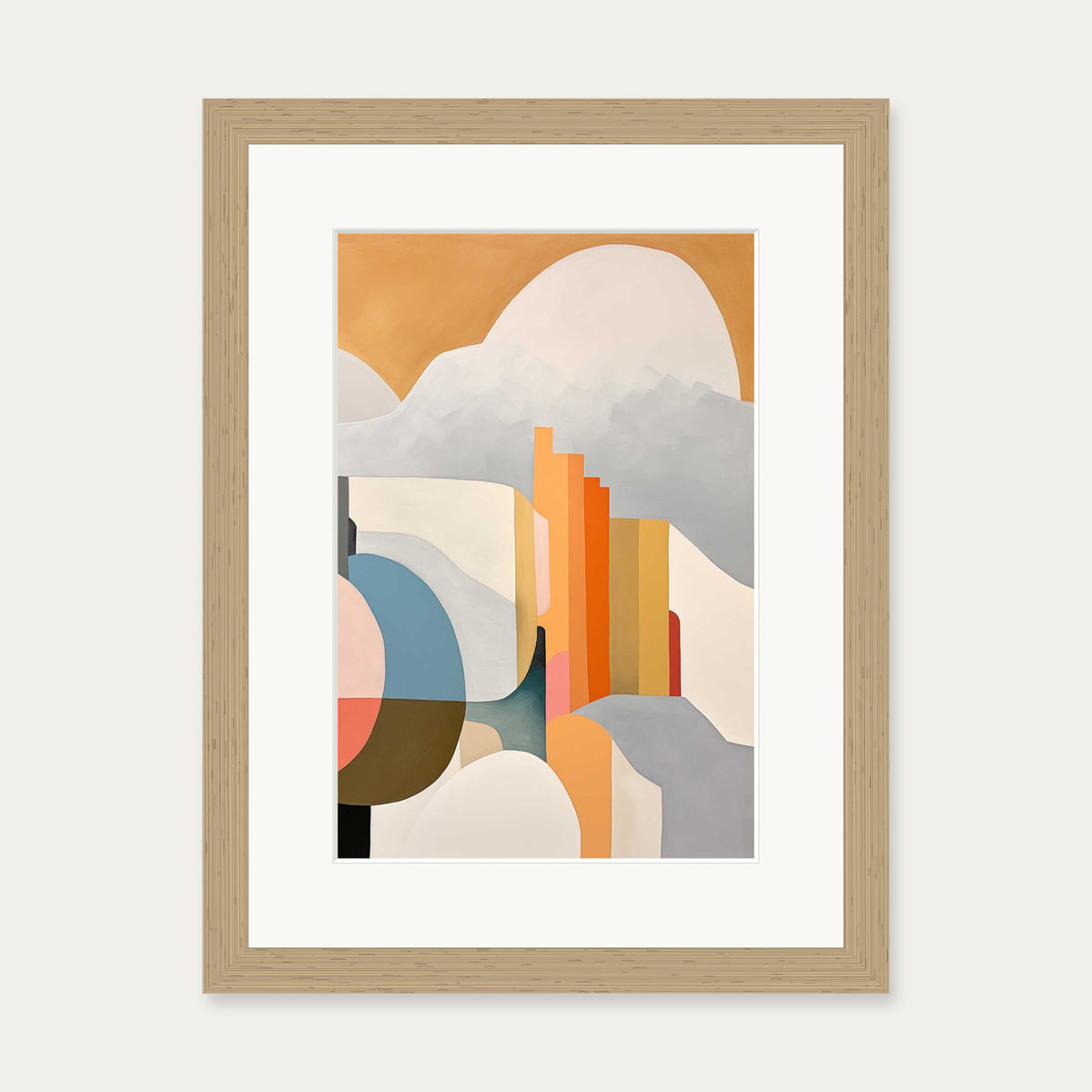 Urban City Art Print — 30 x 40 cm — Oak Frame