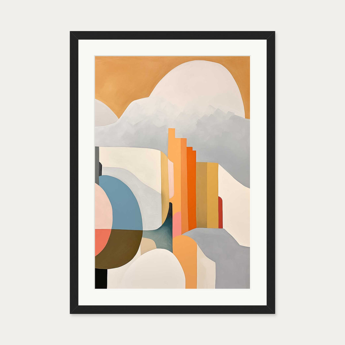 Urban City Art Print — 50 x 70 cm — Black Frame