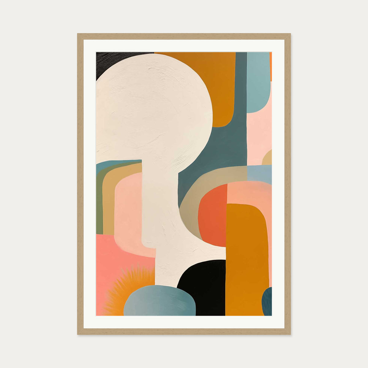 Urban City II Art Print — 70 x 100 cm — Oak Frame
