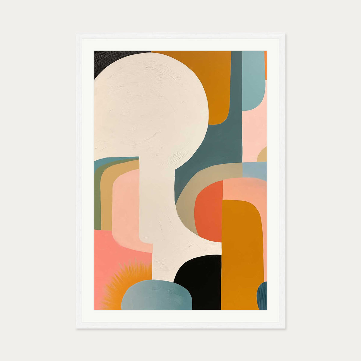Urban City II Art Print — 70 x 100 cm — White Frame