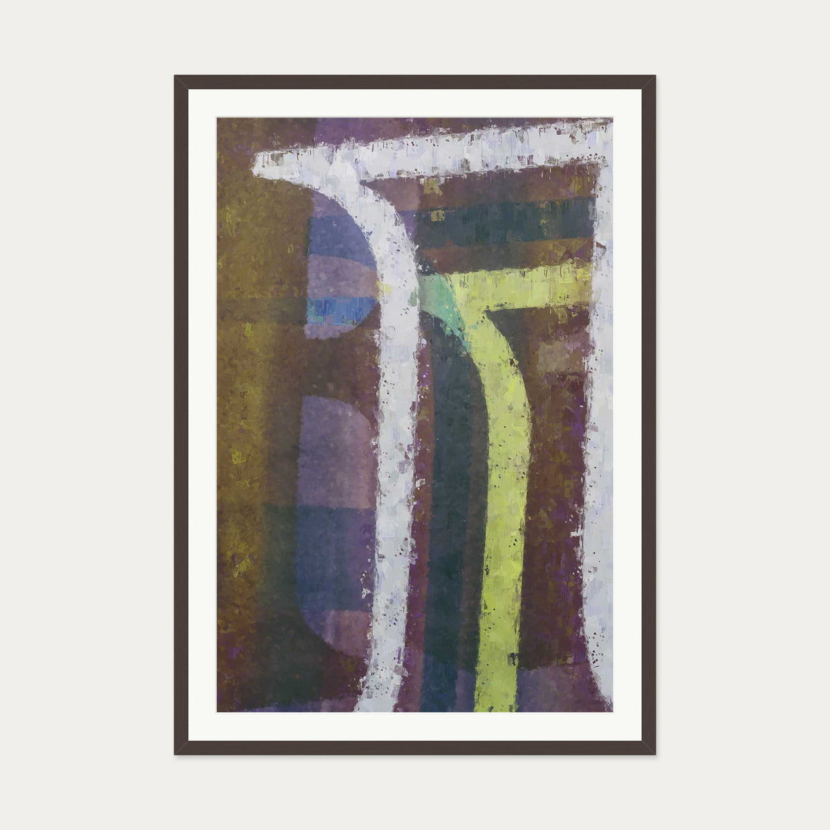 Urban Colours Art Print — 70 x 100 cm — Brown Frame