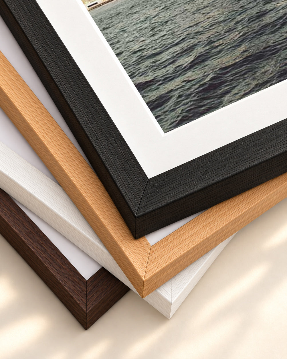 Urban Landscape Wall Art Print — framed print corner with 5 cm mount and bevel