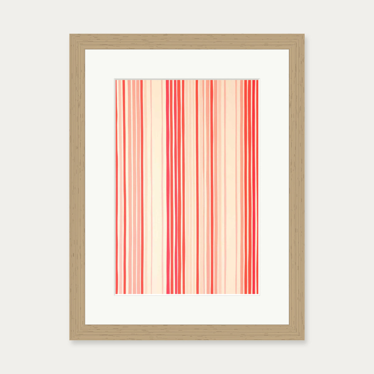 Vertical Lines Wall Art — 30 x 40 cm — Oak Frame
