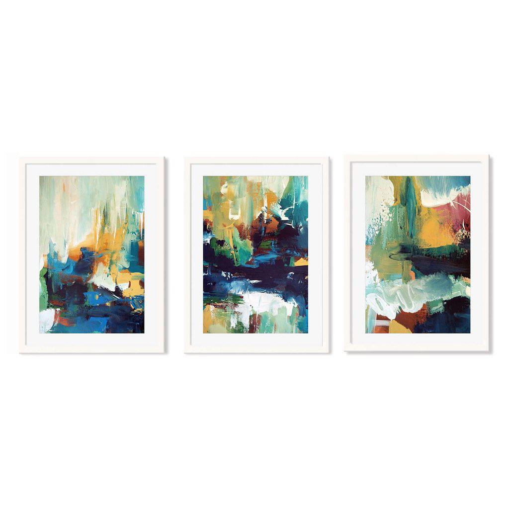 Vibrant Abstract Fields - Print Set Of 3