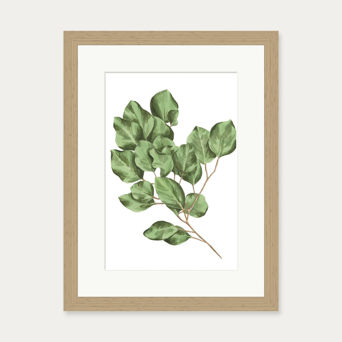 Vibrant Green Leaves Art Print — 30 x 40 cm — Oak Frame