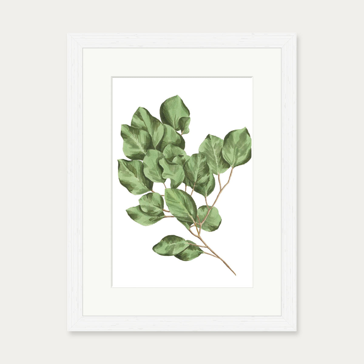 Vibrant Green Leaves Art Print — 30 x 40 cm — White Frame