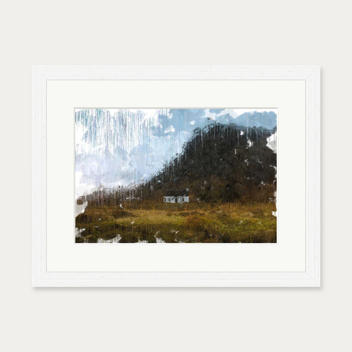 View Over Scottish Hills Art Print — 30 x 40 cm — White Frame