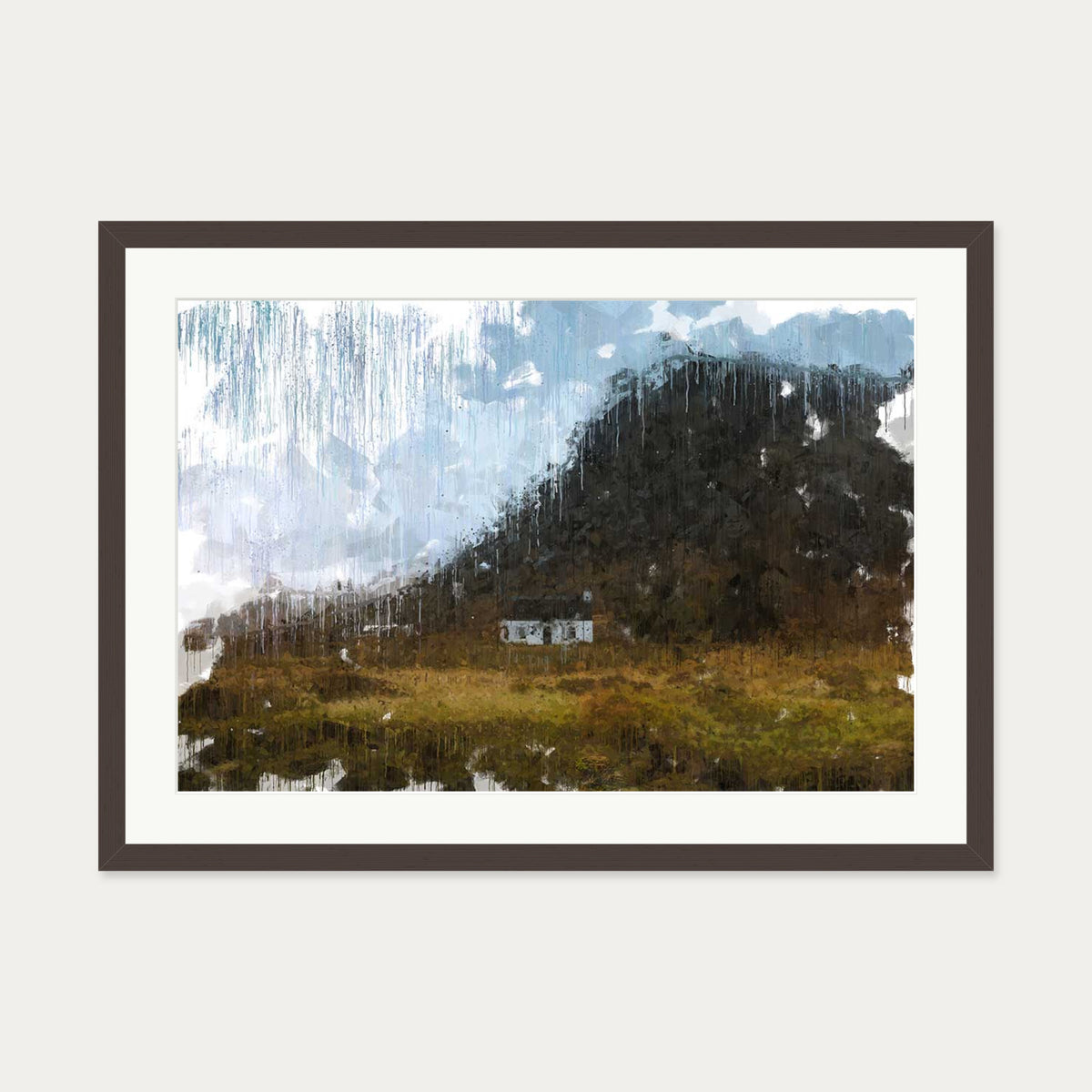 View Over Scottish Hills Art Print — 50 x 70 cm — Brown Frame