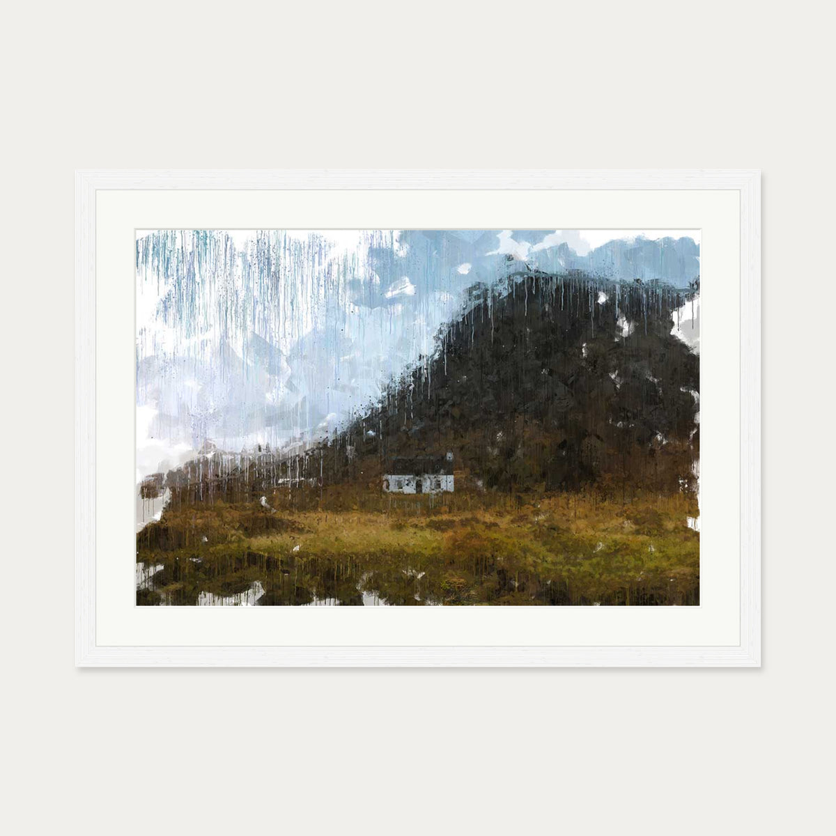 View Over Scottish Hills Art Print — 50 x 70 cm — White Frame